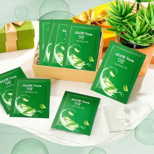 30 Pcs Travel Size Aloe Vera Gel 98% Organic After Sun Moisturizer for Face, Body, Soothing Hydrating Lotion Bulk for Winter Vacation, Guests Skin Care Gifts