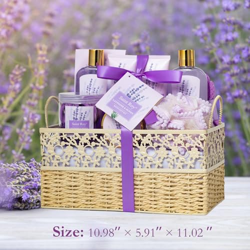 Spa Gifts for Women Bath and Body Lavender Honey Gift Set, Spa Gift Basket for Self Care, Relaxing Bath Sets for Mom, Grandma, Girlfriend, Sister, Spa Kit, Self-Care Set, Gifts for Women