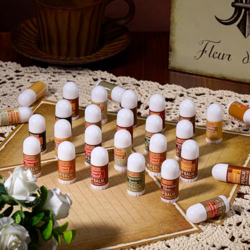 10 Pcs Mini Lip Balms Gift Bulk Assorted Lip Balms Sticks Spf 30 with Sunscreen Lips Care Bag Stuffers Employee Appreciation Gifts Bulk for Staff Teacher Wedding Baby Shower Party Favors