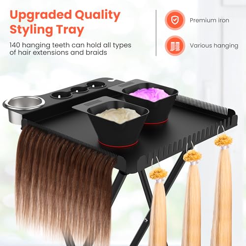 TASALON Professional Hair Styling Station Cart with Magnetic Bowls