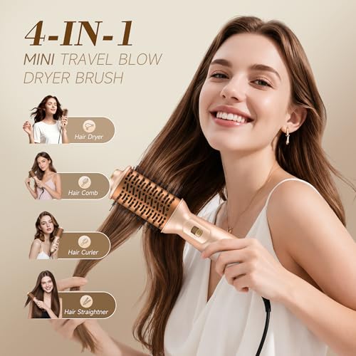 PRITECH Auto Dual Voltage Hair Dryer Brush - 4-In-1 Ionic Styler