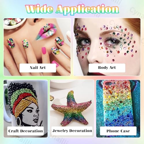 15000 Pcs 3mm Flatback Rhinestones Bedazzling Kit - Multicolor