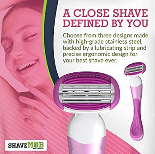 ShaveMOB 3-Blade Women's Razor Kit (Flex Head Handle + 12 Refills) - The Practical Shaving Kit