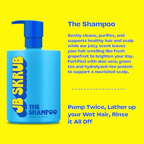 JB SKRUB The Hair and Body Wash Super Duo - No Harsh Ingredients - Conquer Adolescent Funk with Confidence - 14oz.
