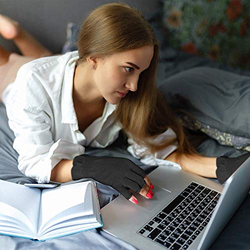 MIG4U Fingerless Moisturizing Gloves for Dry Hands & Eczema, 3 Pairs