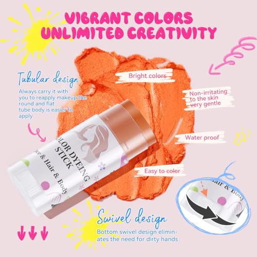 Temporary Hair Color Dye Stick - Washable Pearl Shades for Parties