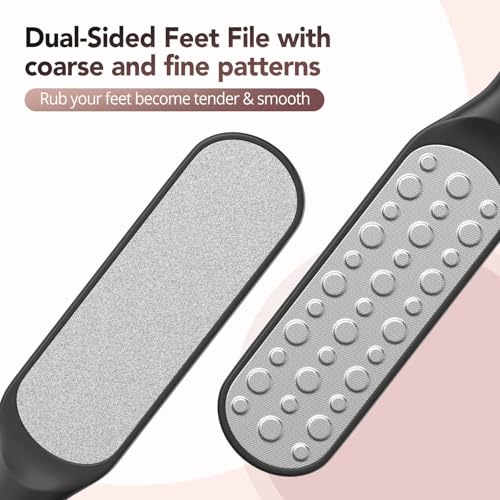 Foot File Callus Remover Dual-Sided Stainless Steel Pedicure Tool for Cracked Heels