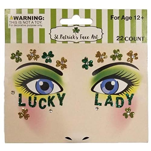 St Patrick's Day Tattoos - Temporary Glitter Face Art | Embellishments Costume for Parade Party School | Over 125 Pieces