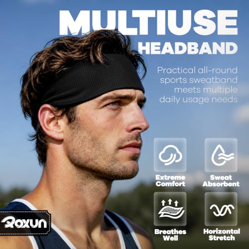 ROXUN Breathable Sport Headband - Moisture-Wicking Workout Sweatband for Running & Fitness