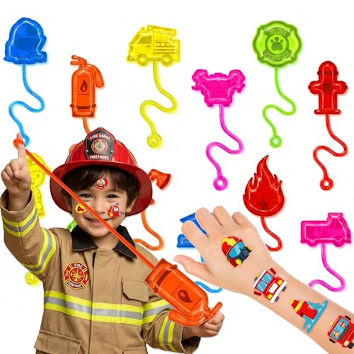 48pc Firefighter Party Favors Set - Stick Hands & Tattoos