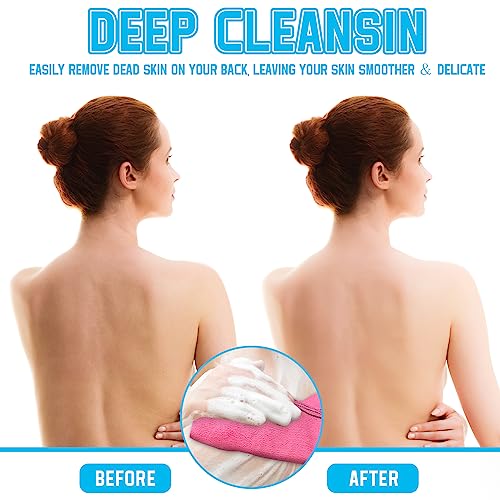 Tatuo 4-Pack Korean Exfoliating Washcloths 35x13 inch Back Scrubber