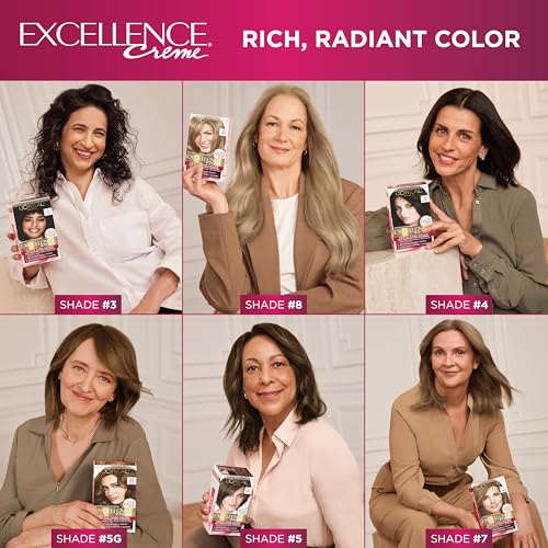 L’Oréal Paris Excellence Universal Nudes Permanent Hair Color, Ammonia Free Hair Dye for Gray Hair Coverage, 4N Natural Dark Brown, 1 Hair Dye Kit