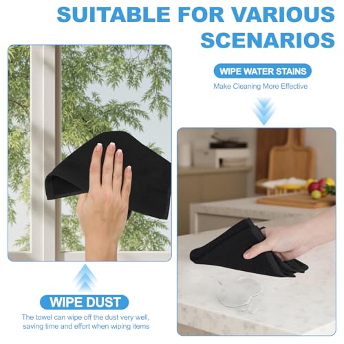 6-Pack 100% Cotton Washcloths 12x12 Inch Black