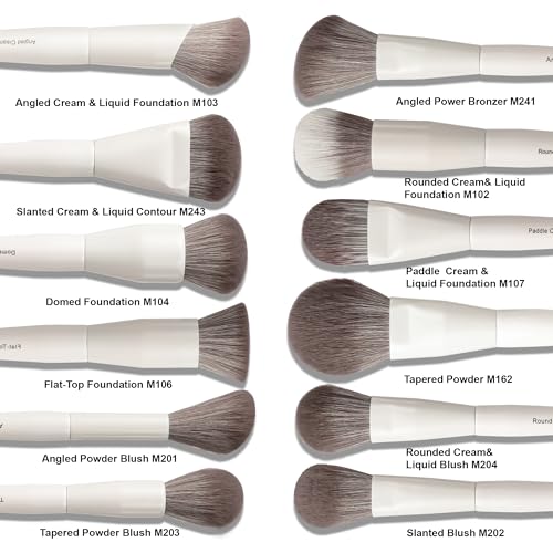 30-Piece Makeup Brush Set with Soft Synthetic Bristles | White