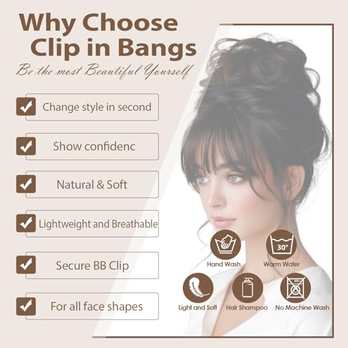 Human Hair Clip-in Bangs with Temples - Black Layered