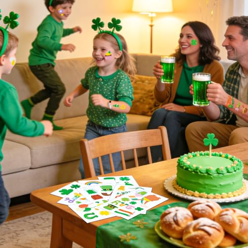 St. Patrick's Day Temporary Tattoo Stickers, 10 Sheets
