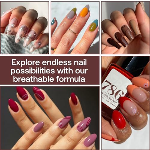 786 Cosmetics Breathable Nail Polish - Vegan Nail Polish, Cruelty-Free, Healthy, Halal Nail Polish, Fast-Drying Nail Polish (Karachi)