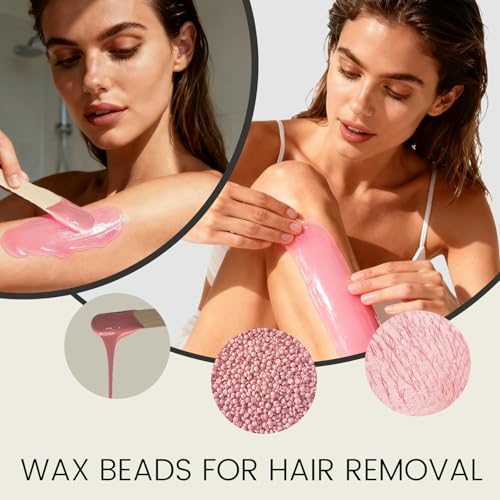 300g Wax Beads - Hard Wax Beads for Brazilian Bikini & Coarse/Stubborn Hair, Wax Beads for Hair Removal At-Home Waxing,Hard Wax Works on Face, Body, Legs (Coconut)