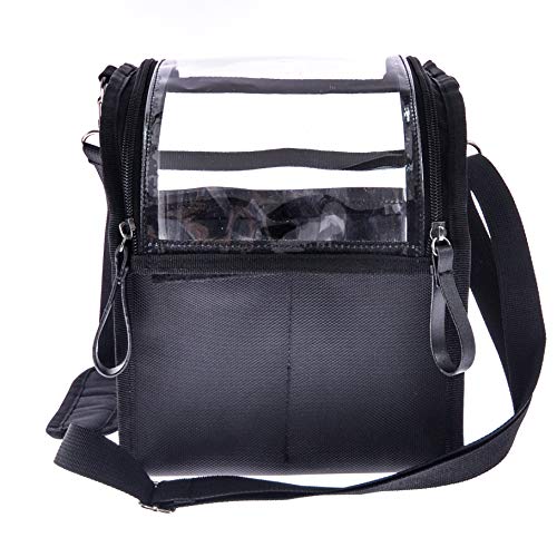 Trave Medium Makeup Brush Buddy Makeup Brush Holder Bag Cosmetic Kits Beauty Accessories Storage Organizer Bag with 4 Dividers & Shoulder Straps