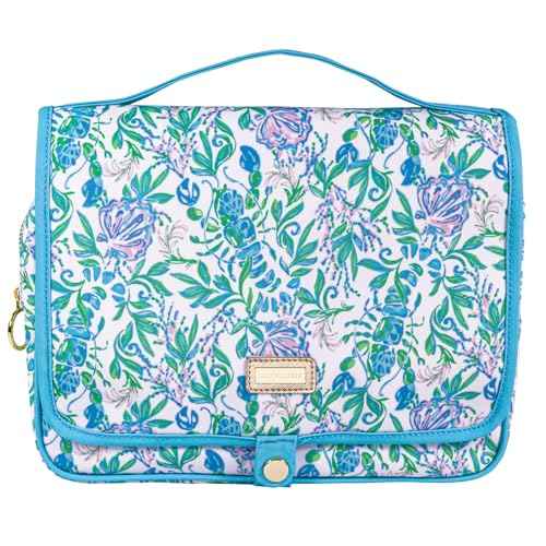 Lilly Pulitzer Travel Toiletry Bag with Handle, Pockets, and Zipper, Hanging Travel Organizer for Makeup and Toiletries, Just a Pinch