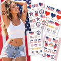 4th of July Temporary Tattoos - 70+ Patriotic Designs, 4 Sheets