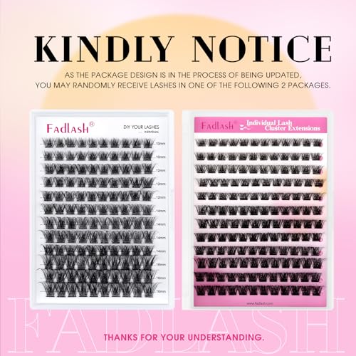 FADLASH 120pcs D Curl Cluster Lashes - Reusable Individual Eyelash Extensions