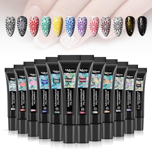 Nail Stamping Polish, 12 Colors Stamping Gels Stamp Nail Polish Gel for Stamp Nail Art Nail Stamp Plate Stamper Manicure