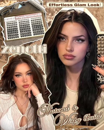 Natural Wispy Lash Clusters 8-16mm D Curl by Zenotti