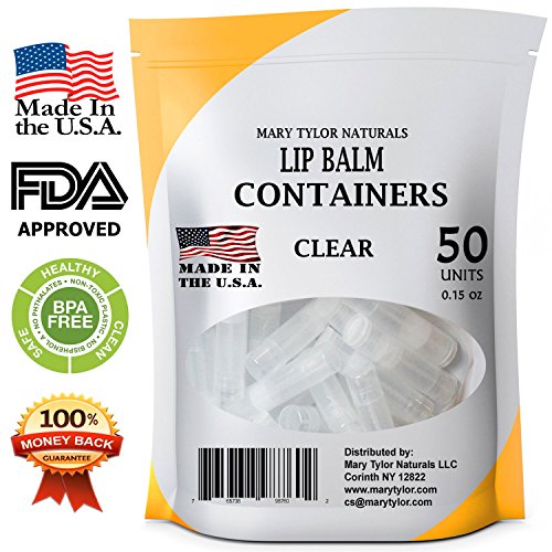 50 Clear Lip Balm Containers 0.15oz with Caps