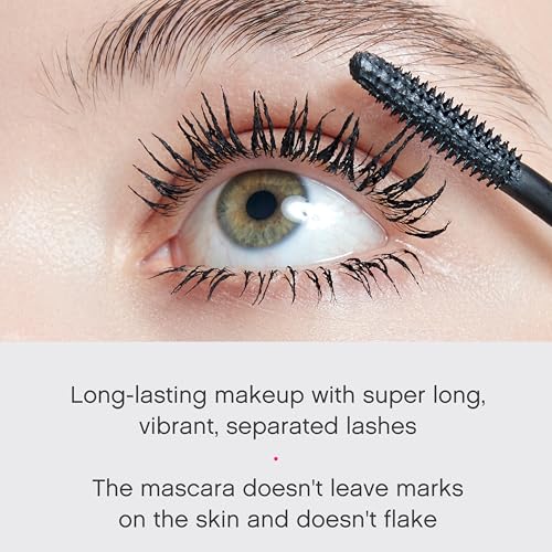 Vivienne Sab? Cabaret Premiere Black Waterproof Mascara, Volume and Length, Curling, No Flaking, No Clumping, Smudge Proof, Washable, Cruelty-Free, Made in Europe, (01 Black), 0.3 Fl Oz, 1 Pack