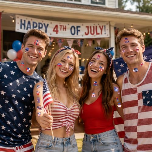 80pcs Fourth of July Temporary Tattoos for Kids