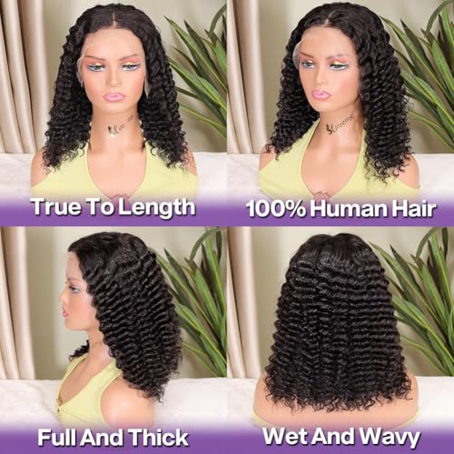 Deep Wave BOB Wig Human Hair 13x4 HD Lace Front Glueless