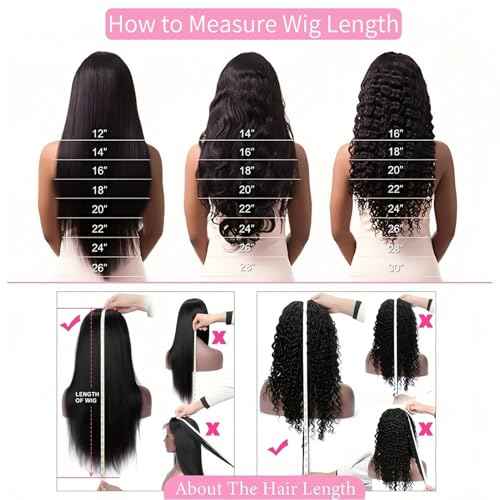 Water Wave Wear and Go Glueless Wigs Human Hair Pre Plucked Pre Cut 5 x 5 HD Lace Closure Wigs 200 Density Water Wave Lace Front Human Hair Wigs for Black Women Natural Black 18 Inch