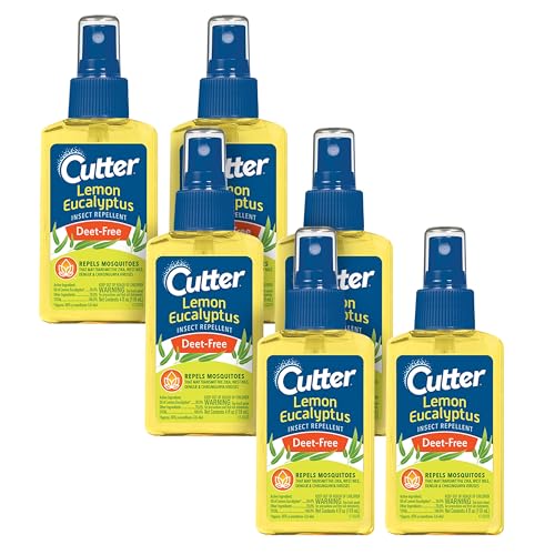 Cutter Lemon Eucalyptus Insect Repellent (6 Count), No DEET Mosquito Repellent, 4 fl Ounce (Pump Spray)