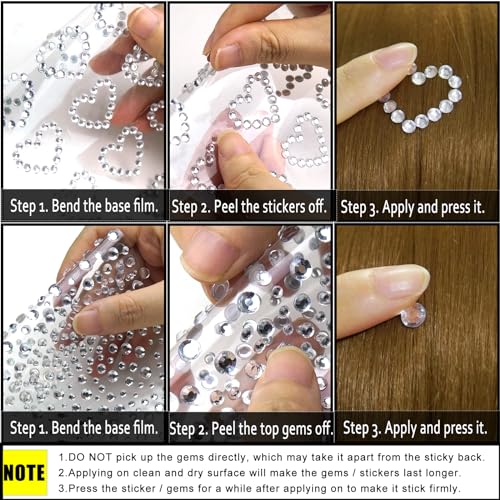 Self-Adhesive Face Gems Rhinestone Stickers - 463 Pcs