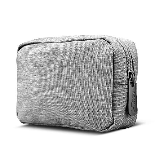 Small Makeup Bag & Tech Organizer Pouch - Grey