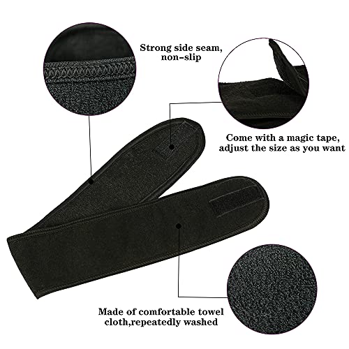 TDHDIKE 4-Pack Facial Spa Headbands - Adjustable Makeup Washable