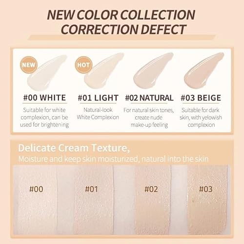 JUDYDOLL Liquid Concealer - Peach Flower Concealer Cream, Skin-Like Coverage for Dark Circles & Acne, Creamy & Lightweight Formula, Lightweight & Hydrating (02 Natural, Best for Natural Skin Tone)
