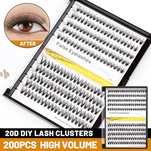 Vayator Faux Mink Eyelash Clusters 20D 200pcs Mixed Lengths