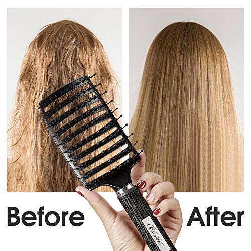 Curved Vented Hair Brush for Blow Drying & Detangling