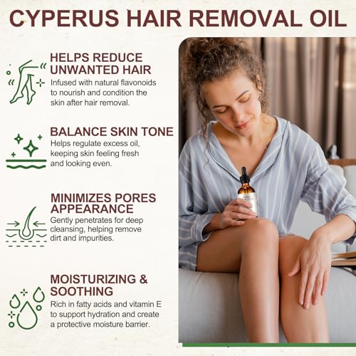 Cyperus Rotundus Hair Removal Oil - Natural Slows Regrowth