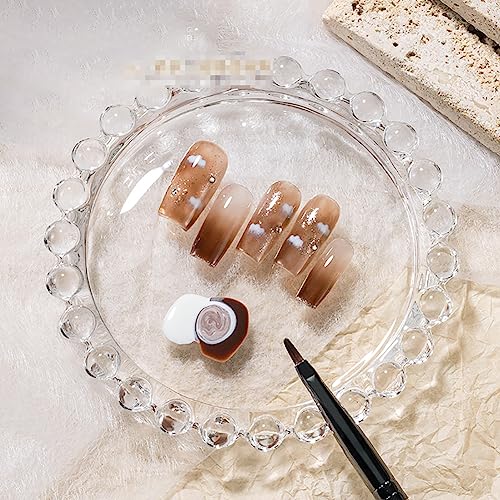 Clear Glass Nail Art Palette - 2 Piece Set
