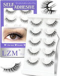 LZM Self Adhesive Eyelashes 12mm Wispy Pre-Glued Reusable