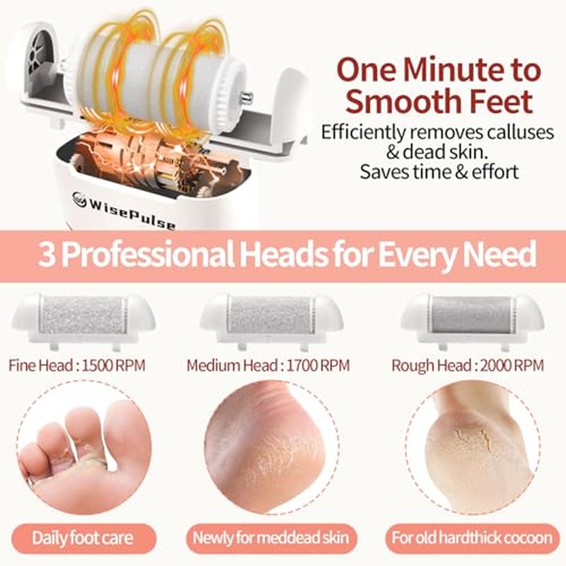 Rechargeable Electric Foot Callus Remover - 9 in 1 Pedicure Kit
