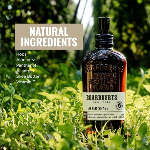 Beardburys Essentials | After Shave for Men, Soothes, refreshes and hydrates - Vitamin E, Shea Butter and Aloe, 100% Vegan - 4.06 Fl Oz