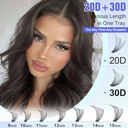Pawotence 280pc Lash Extension Kit - DIY Cluster Lashes 9-15mm