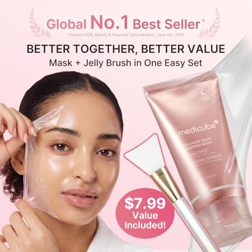 Medicube Collagen Overnight Wrapping Mask & Jelly Brush for Firm & Glowing Skin