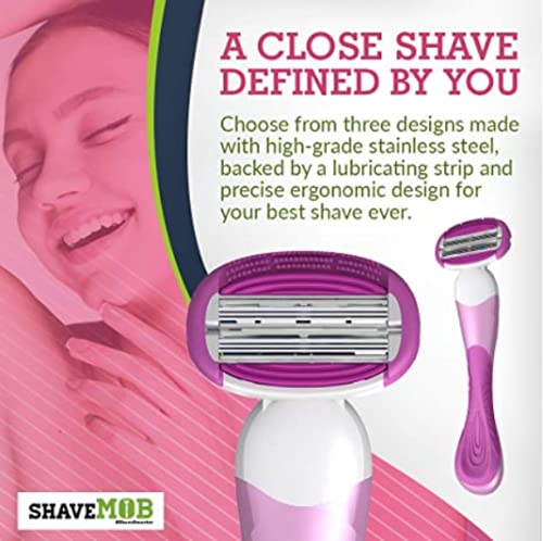 ShaveMOB 6-Blade Women's Razor Kit (Flex Head Handle + 24 Refills) - The Perfectionist Shaving Kit