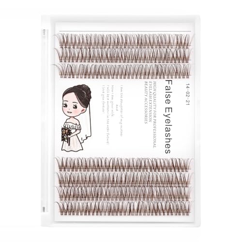 Bodermincer 231 Clusters D Curl Dark Brown/Black Individual Eyelash Extension Fish Tail Cluster Eyelashes Premium Eyelashes Mink Lashes Professional Lash Extension (16mm, Dark Brown)
