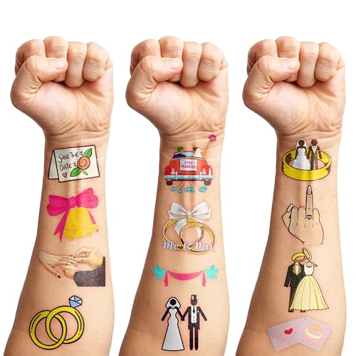 96 PCS Wedding Temporary Tattoos - Party Favors & Decorations